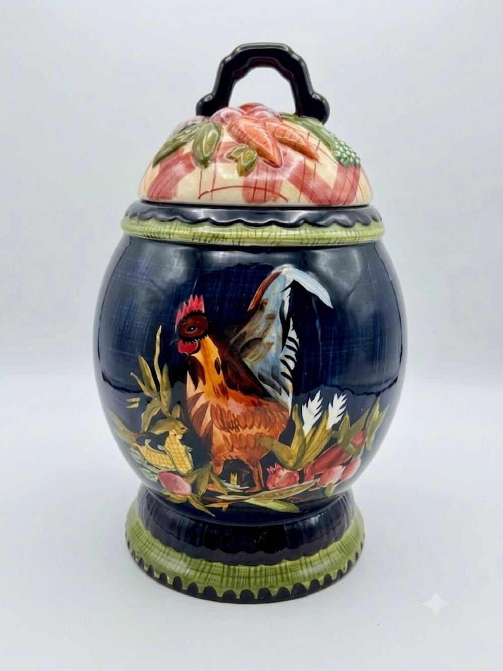Vintage Tracy Porter Stonehouse Farm Collection Hand Painted Rooster Canister